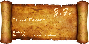 Zupka Ferenc névjegykártya