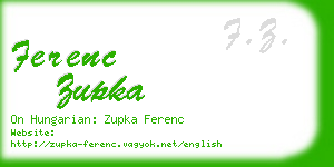 ferenc zupka business card